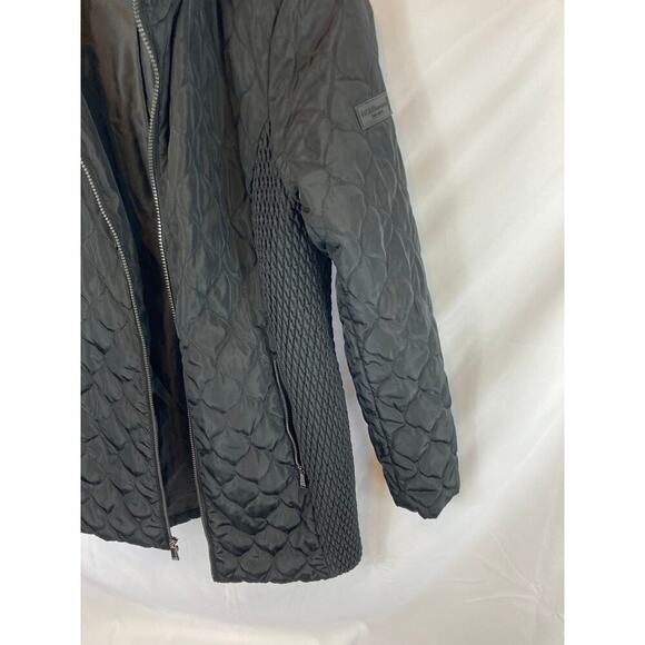 BCBGeneration Black Quilted Long Hooded Coat Size Small - Picture 4 of 10